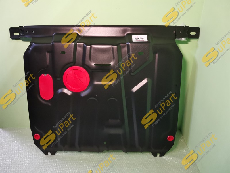 Защита картера двигателя и КПП Solaris (2010-2016) Rio (2011-2017) с отверстиями под слив / АВТОБРОНЯ