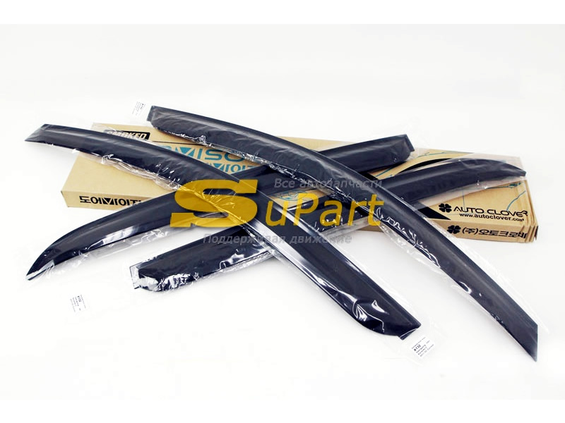 Дефлекторы окон Hyundai Solaris (2010-2016) седан черные / AUTOCLOVER