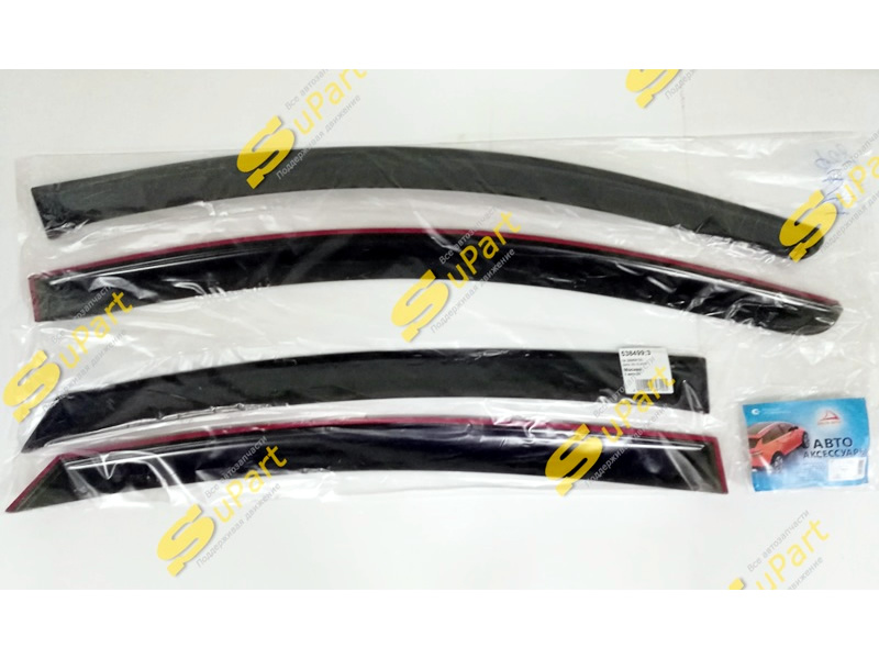 Дефлекторы окон Hyundai Solaris (2010-2016) седан черные / DELTA