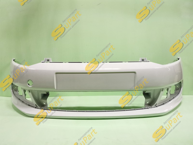 Бампер VW Polo (2010-2015) передний БЕЛЫЙ / ТЕХНОПЛАСТ