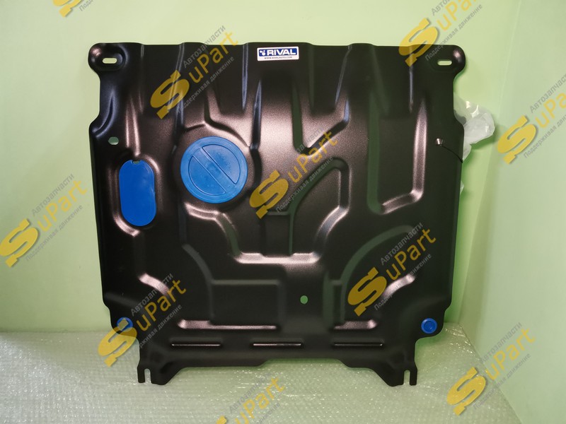 Защита картера двигателя и КПП Solaris 2 (2017- ) Rio 4 (2017- ) Rio X-LINE (2017- ) с отверстиями под слив / RIVAL