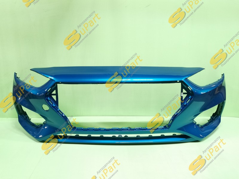 Бампер Hyundai Solaris 2 (2017-2020) передний СИНИЙ / НН