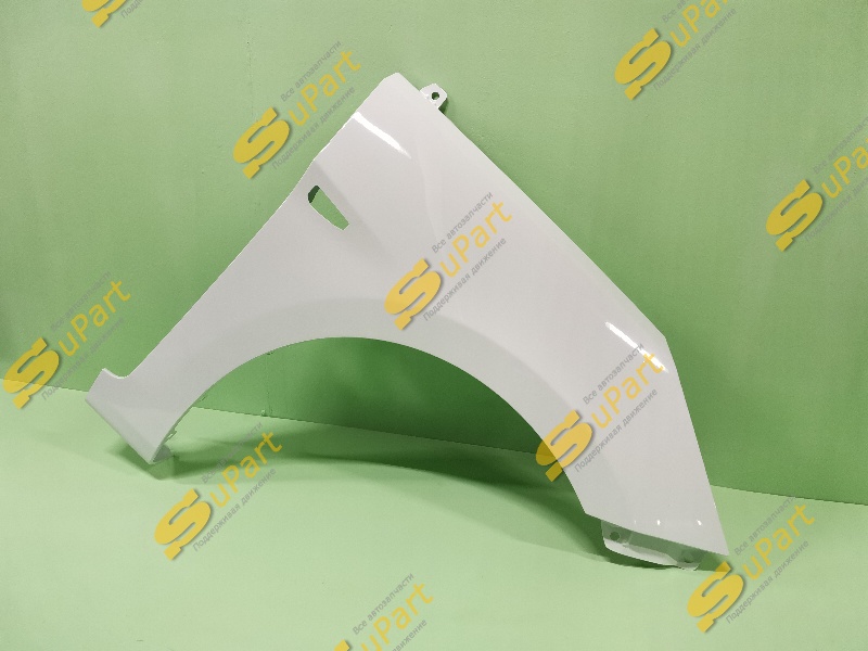Крыло Hyundai Solaris (2010-2016) переднее с отверстием правое БЕЛОЕ / НН
