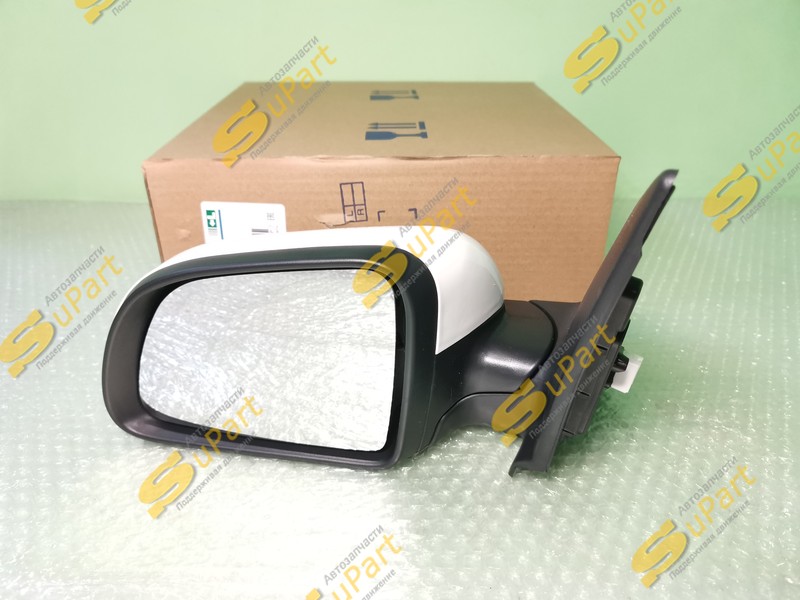 Зеркало Kia Rio 4 (2017- ) X-Line (2017- ) электрическое с обогревом левое БЕЛОЕ / SAT