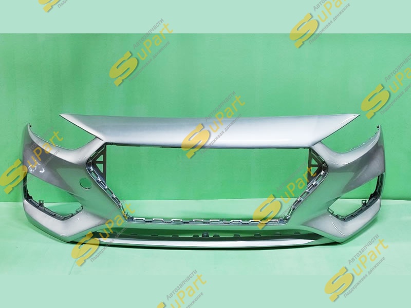 Бампер Hyundai Solaris 2 (2017-2020) передний СЕРЕБРИСТЫЙ / SUPART
