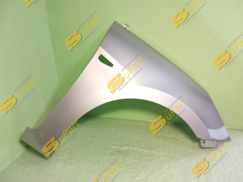 Крыло Hyundai Solaris (2010-2016) переднее с отверстием правое СЕРЕБРИСТОЕ (Начало) / НН