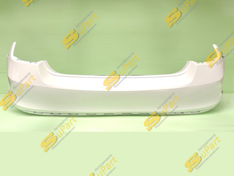 Бампер Skoda Rapid (2012-2020) задний БЕЛЫЙ / ТЕХНОПЛАСТ