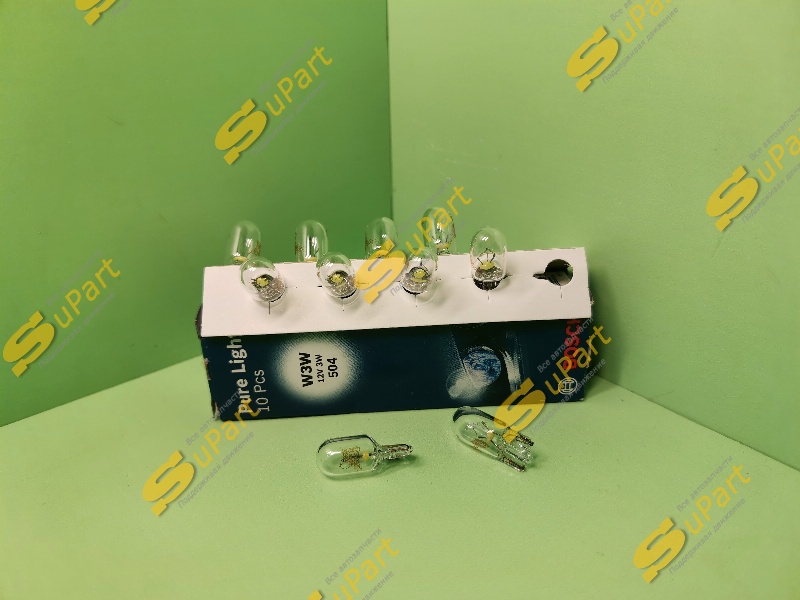 Лампа W3W накаливания 12V 3W PURE LIGHT / BOSCH