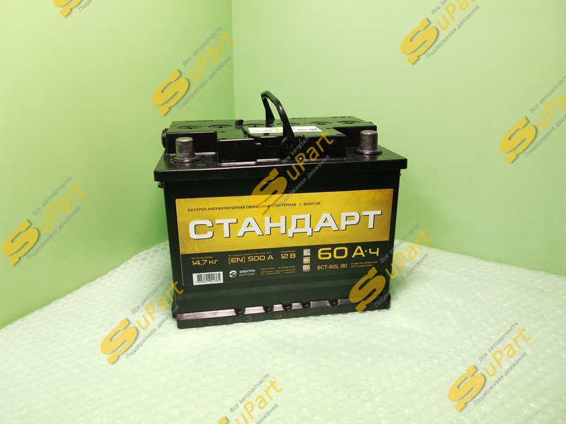 Аккумулятор Solaris (2010- ) Rio (2011- ) Polo (2010- ) Rapid (2013- ) Стандарт 60 / Саратовский аккумуляторный завод