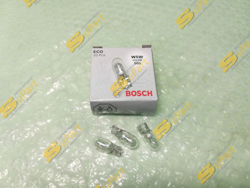 Лампа W5W накаливания 12V 5W (W2.1x9.5d) габарит ECO / BOSCH