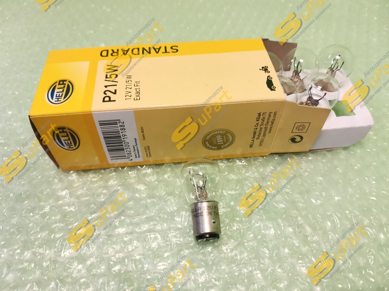 Лампа P21/5W накаливания 12V 2-х контактная / HELLA/BEHR/PAGID