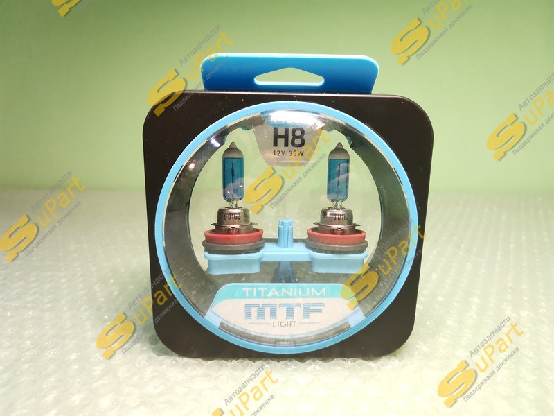 Лампа H8 галогенные TITANIUM H8 12V 4400К комплект / MTF (HTN1208)