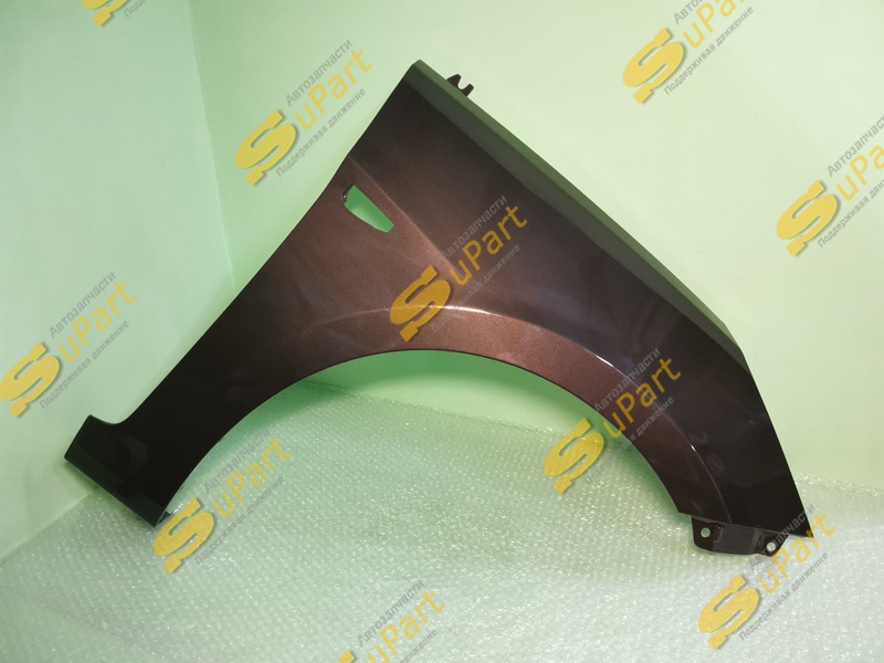 Крыло Hyundai Solaris (2010-2016) переднее с отверстием правое КОРИЧНЕВОЕ / SUPART