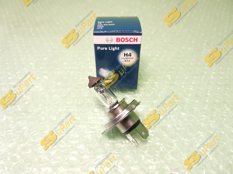 Лампа H4 12V-60/55W Pure Light (упаковка картон) / BOSCH