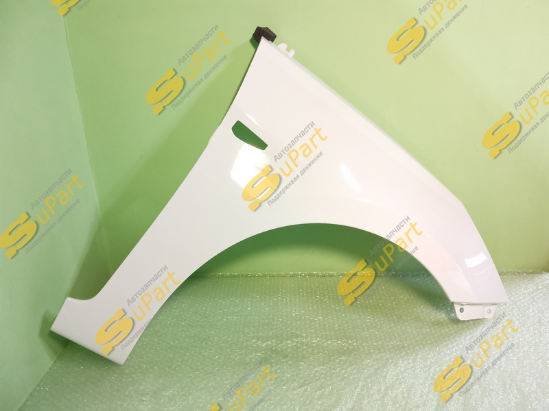 Крыло Hyundai Solaris (2010-2016) переднее с отверстием правое БЕЛОЕ (Начало) / НН